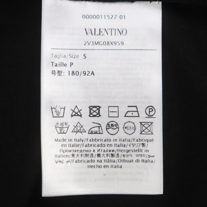 極美品▼VALENTINO ヴァレンティノ 2022年製 2V3MG08X595 ロックスタッズ クルーネック 半袖Ｔシャツ ブラック S 伊製 正規品　メンズ