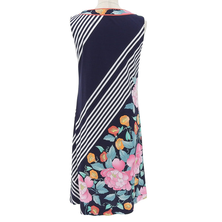 極美品▲LEONARD FASHION レオナール ファッション 330802 コットン100％ 花柄 ノースリーブ ワンピース 38 日本製 正規品 レディース