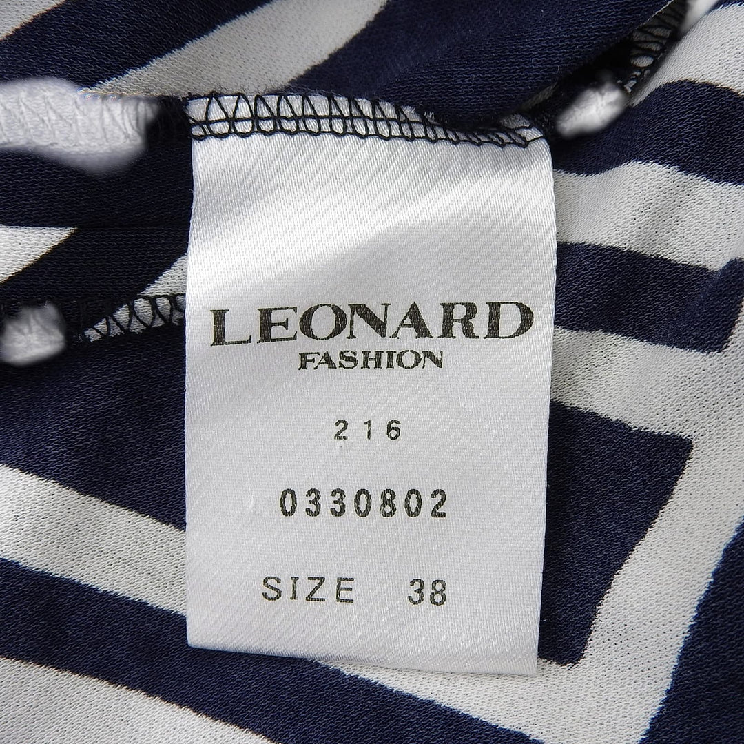 極美品▲LEONARD FASHION レオナール ファッション 330802 コットン100％ 花柄 ノースリーブ ワンピース 38 日本製 正規品 レディース