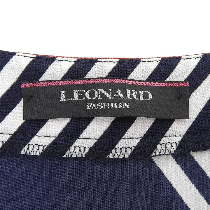 極美品▲LEONARD FASHION レオナール ファッション 330802 コットン100％ 花柄 ノースリーブ ワンピース 38 日本製 正規品 レディース