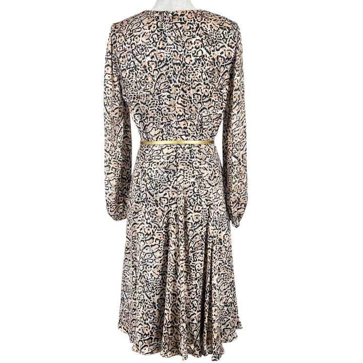 未使用品▲WEEKEND MaxMara ウィークエンドマックスマーラ レオパード ベルト付 シルク ワンピース マルチカラー 36 正規品 レディース