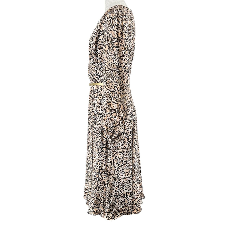 未使用品▲WEEKEND MaxMara ウィークエンドマックスマーラ レオパード ベルト付 シルク ワンピース マルチカラー 36 正規品 レディース