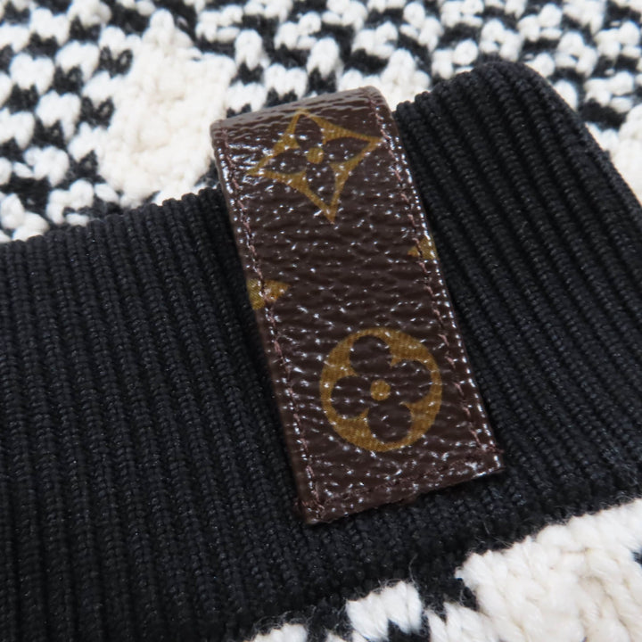 極美品☆LOUIS VUITTON ルイヴィトン 22AW カシミヤ混 モノグラムタグ ニットスカート タイトスカート ホワイト ブラック M 正規品