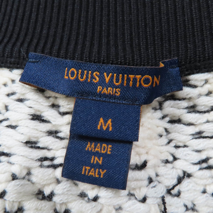 極美品☆LOUIS VUITTON ルイヴィトン 22AW カシミヤ混 モノグラムタグ ニットスカート タイトスカート ホワイト ブラック M 正規品