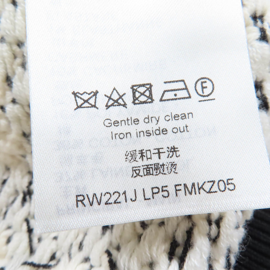 極美品☆LOUIS VUITTON ルイヴィトン 22AW カシミヤ混 モノグラムタグ ニットスカート タイトスカート ホワイト ブラック M 正規品