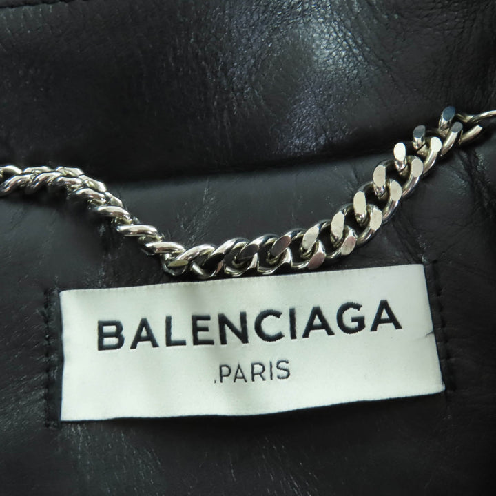 美品☆BALENCIAGA バレンシアガ 446474 スウィングトップ レザー ライダースジャケット ブラック 34 正規品 レディース