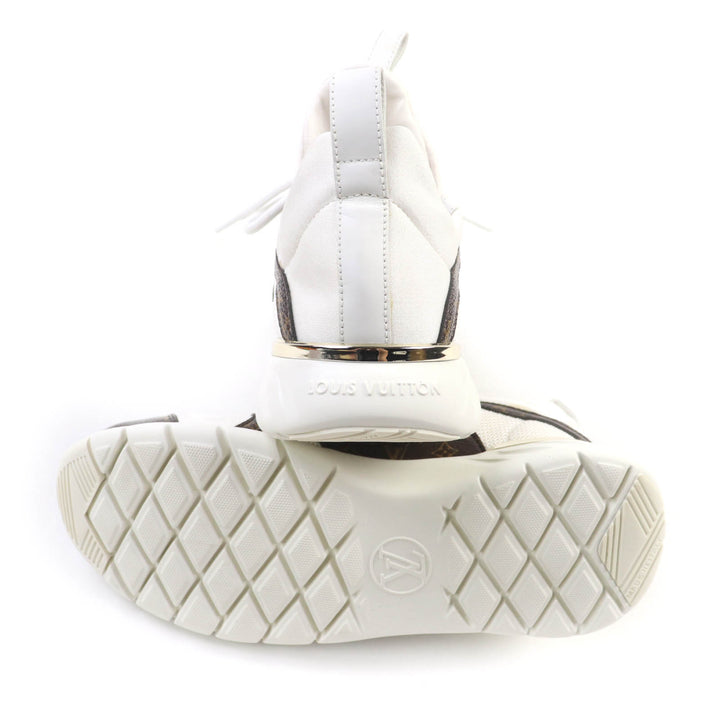 美品★LOUIS VUITTON ルイヴィトン アフターゲームライン モノグラムレザー ファブリック レースアップ スニーカー 白 茶色 35.5 伊製