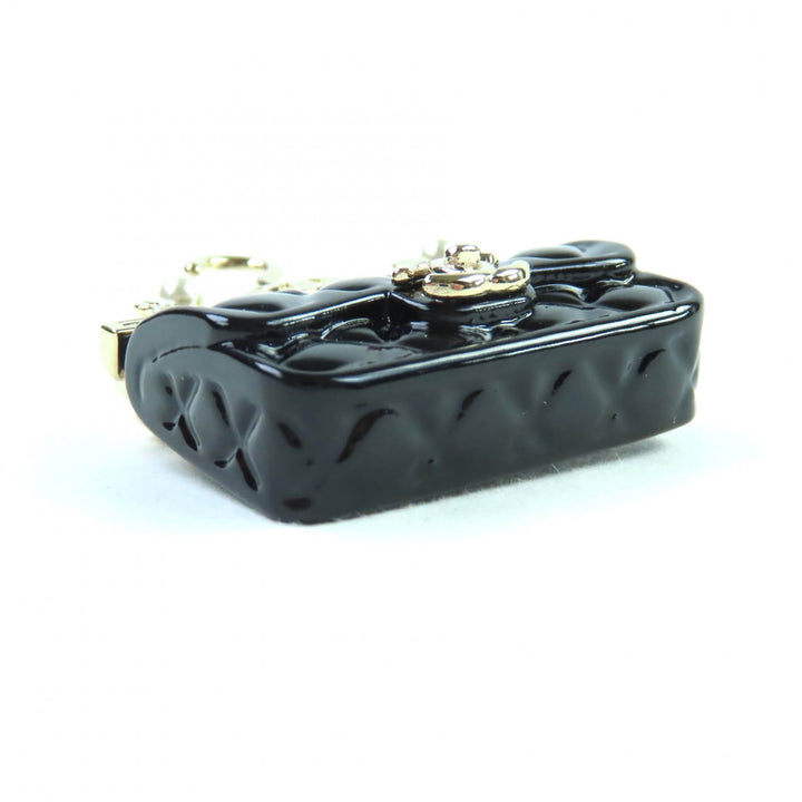 極美品★CHANEL シャネル B23C AB9849 ココマーク Fパール付 バッグデザイン ブローチ ブラック ゴールド金具 箱・保存袋付き イタリア製