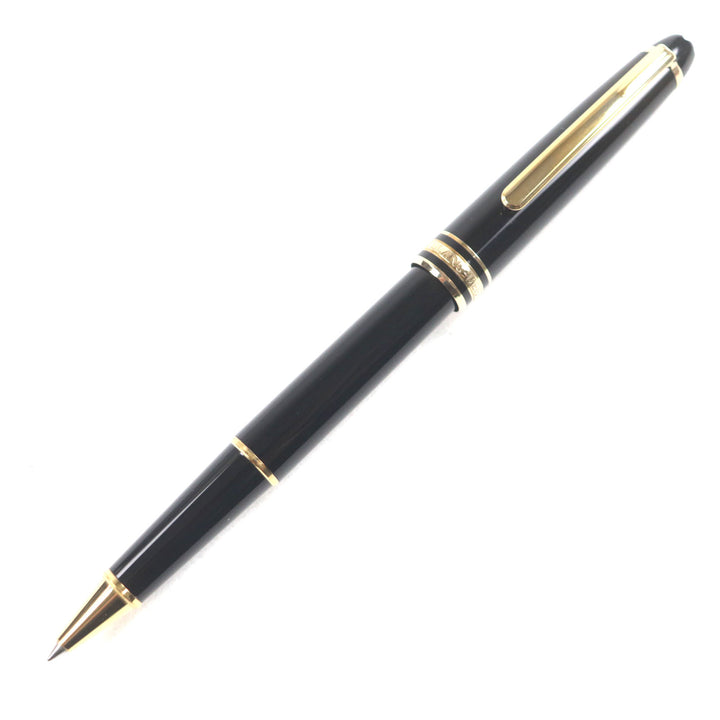 極美品▼MONTBLANC モンブラン マイスターシュテュック クラシック ホワイトスター キャップ式 ボールペン ブラック ゴールド 筆記確認済