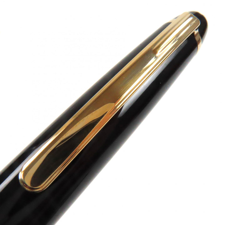 極美品▼MONTBLANC モンブラン マイスターシュテュック クラシック ホワイトスター キャップ式 ボールペン ブラック ゴールド 筆記確認済