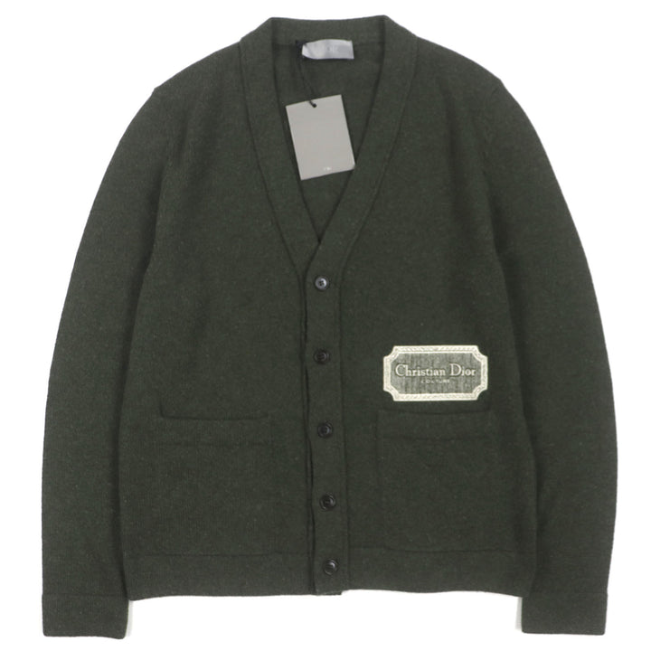 未使用品▼DIOR ディオール オム 243M230AT474 ロゴパッチ Vネック カシミヤジャージー Couture カーディガン M 正規品 定価285000円