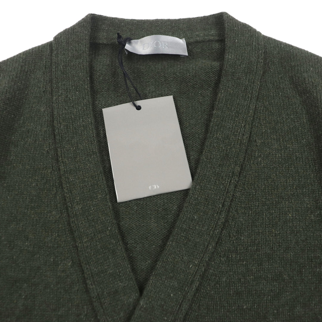未使用品▼DIOR ディオール オム 243M230AT474 ロゴパッチ Vネック カシミヤジャージー Couture カーディガン M 正規品 定価285000円