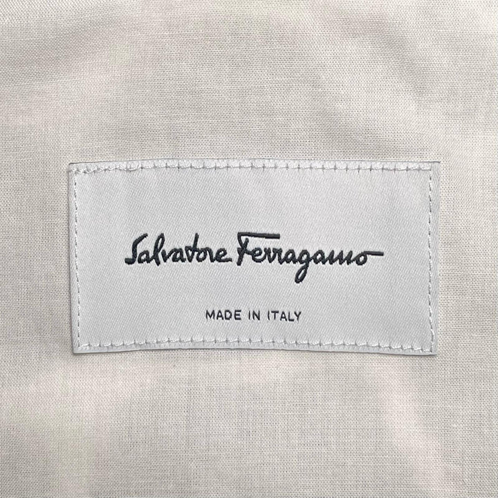 極美品▲Salvatore Ferragamo サルヴァトーレフェラガモ リネン100％ アニマル柄 長袖シャツ 46 イタリア製 正規品 レディース
