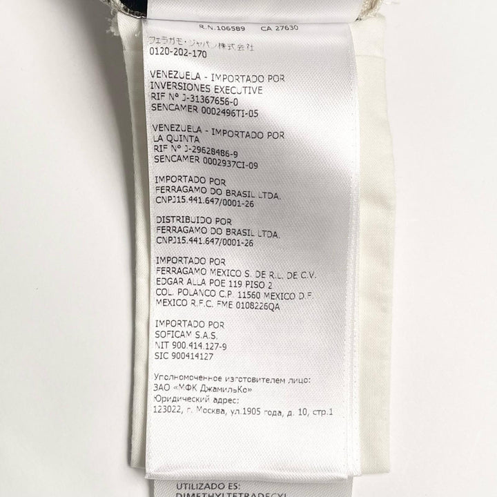 極美品▲Salvatore Ferragamo サルヴァトーレフェラガモ リネン100％ アニマル柄 長袖シャツ 46 イタリア製 正規品 レディース