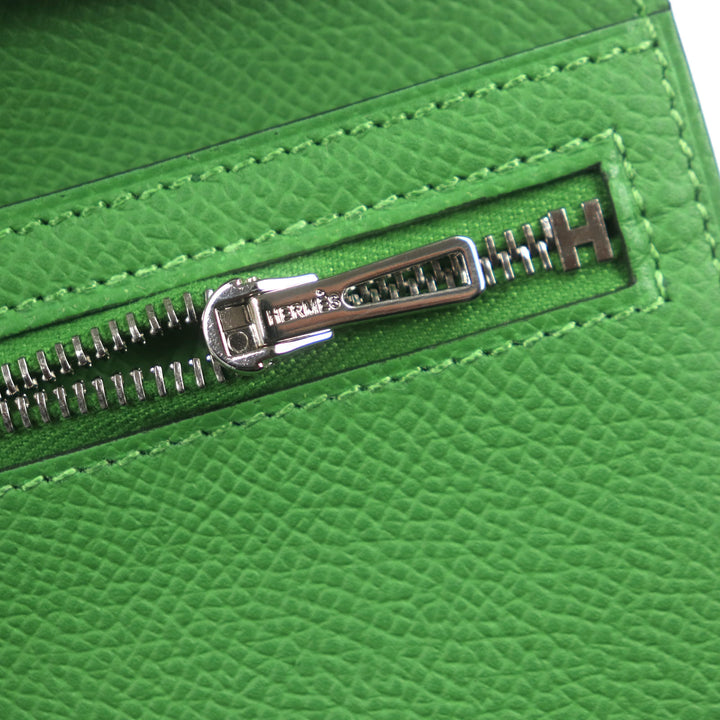 未使用品▼HERMES エルメス べアン コンビネ ヴェルソ ヴォーエプソン 2024年購入品 三つ折り財布 ヴェールフィズ ヴェールユッカ W刻印