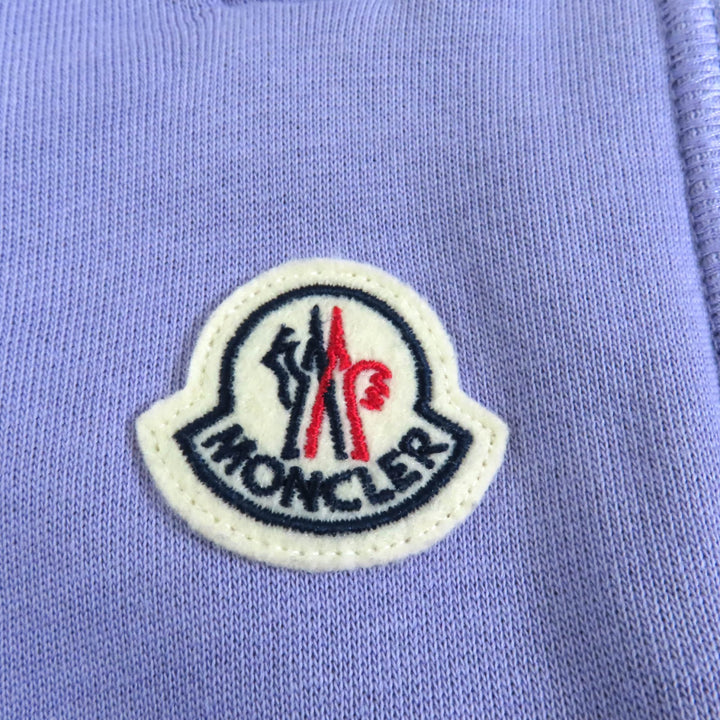 美品★MONCLER モンクレール 2021年製 SWEAT BOTTOM ロゴワッペン付 コットン スウェットパンツ パープル XS 正規品 レディース