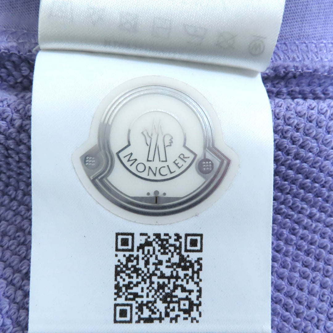 美品★MONCLER モンクレール 2021年製 SWEAT BOTTOM ロゴワッペン付 コットン スウェットパンツ パープル XS 正規品 レディース