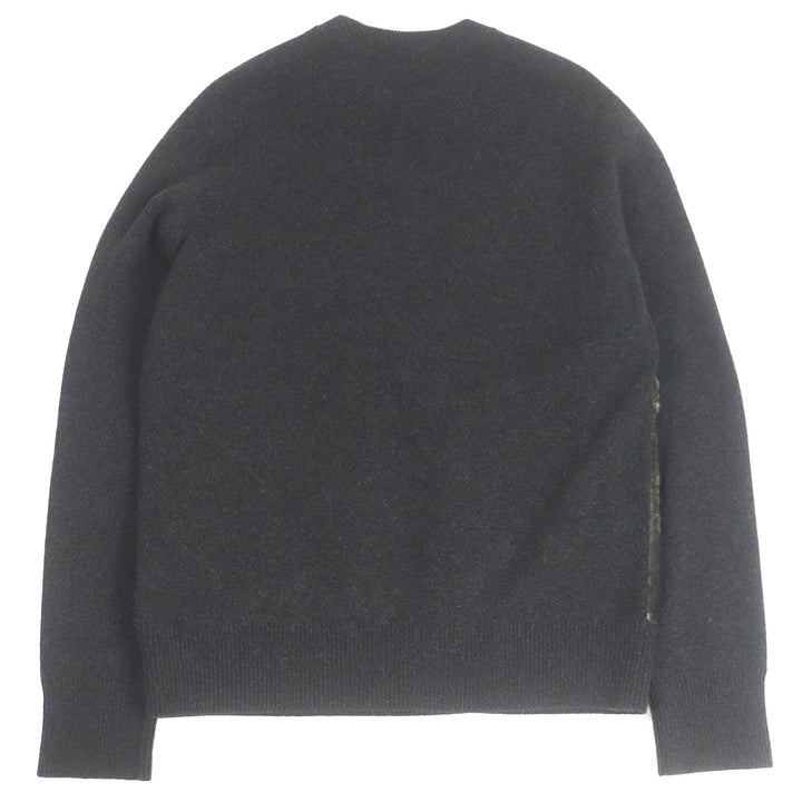 美品□LOUIS VUITTON ルイヴィトン HAN96WF94 キャメル カシミヤ混 ハラコ切替 セーター ダークブラウン L イタリア製 正規品 メンズ
