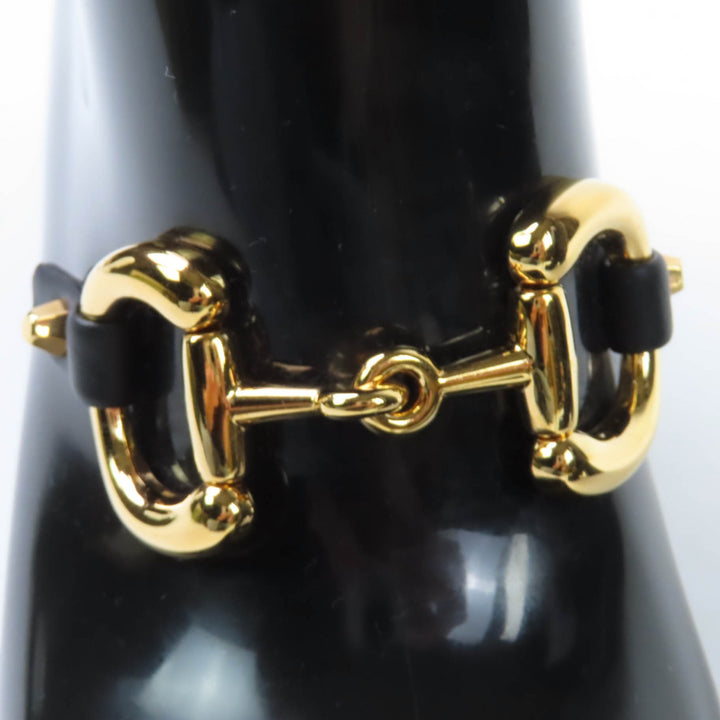 極美品☆GUCCI グッチ 659707 ホースビット ラバー ロングブーツ レインシューズ ブラック ゴールド金具 36 イタリア製 レディース