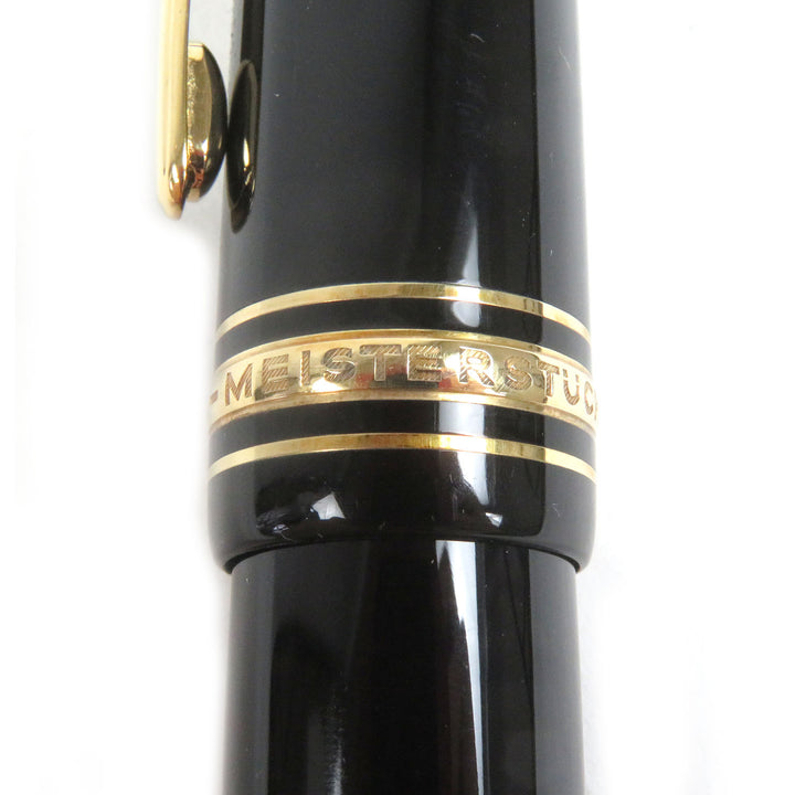 美品□MONTBLANC モンブラン マイスターシュテュック 149 ペン先18K Fニブ キャップ式 万年筆 ブラック ゴールド 西ドイツ製 メンズ