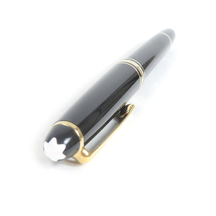 美品□MONTBLANC モンブラン マイスターシュテュック クラシック ペン先14K Mニブ キャップ式 万年筆 ブラック ゴールド ドイツ製 メンズ