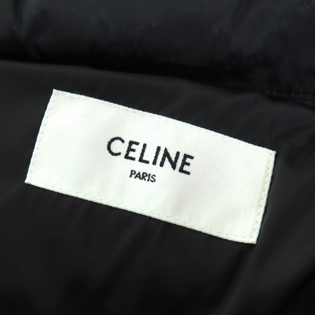 極美品△CELINE セリーヌ 2W987795W トリオンフワッペン キルティング モノグラム パディングベスト ブラック 36 伊製 正規品 レディース