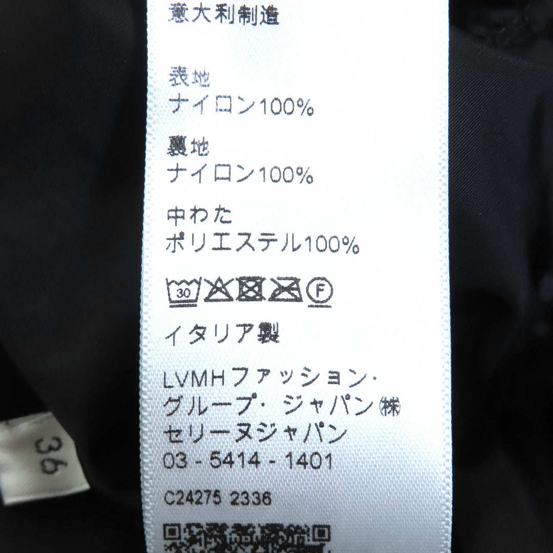 極美品△CELINE セリーヌ 2W987795W トリオンフワッペン キルティング モノグラム パディングベスト ブラック 36 伊製 正規品 レディース