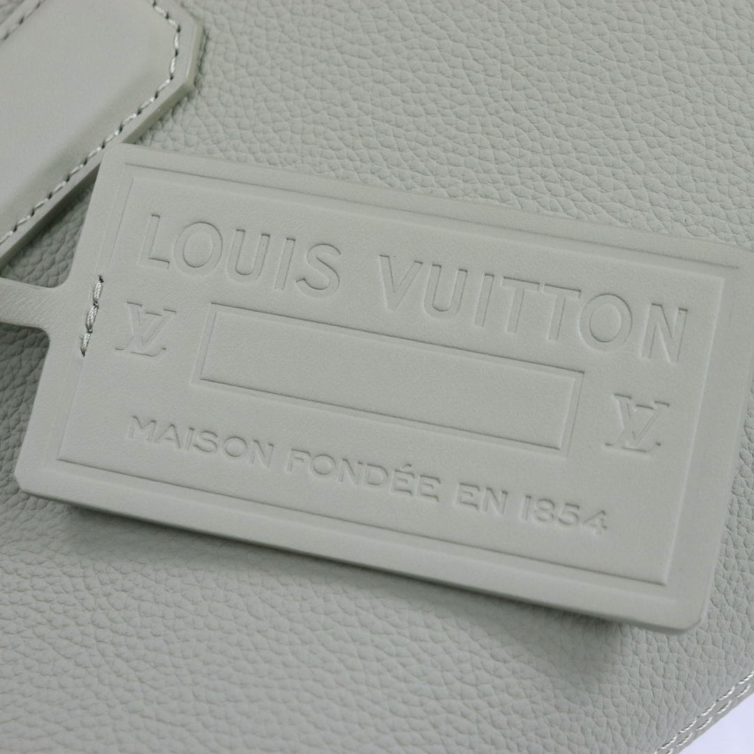 極美品▼LOUIS VUITTON ルイヴィトン M22506 ファストライン LVアエログラム カーフレザー セージ LVロゴ トートバッグ 仏製 メンズ