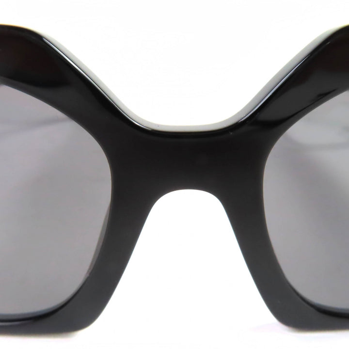 極美品◇PRADA プラダ SPR15W 1AB5Z1 POLARIZED アイウェア サングラス ブラック グリーン 54□19 140 ケース付き イタリア製 レディース