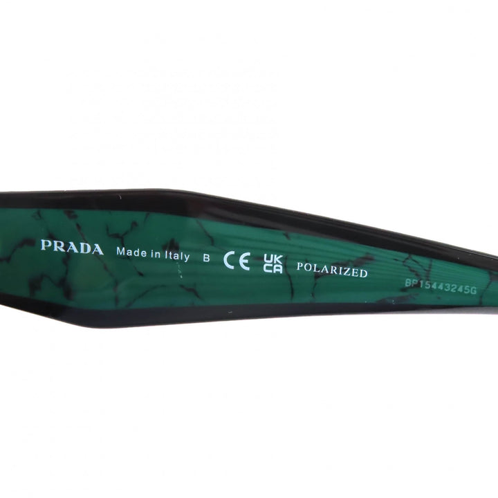 極美品◇PRADA プラダ SPR15W 1AB5Z1 POLARIZED アイウェア サングラス ブラック グリーン 54□19 140 ケース付き イタリア製 レディース