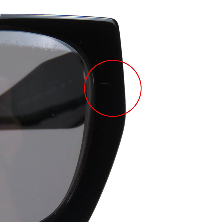 極美品◇PRADA プラダ SPR15W 1AB5Z1 POLARIZED アイウェア サングラス ブラック グリーン 54□19 140 ケース付き イタリア製 レディース