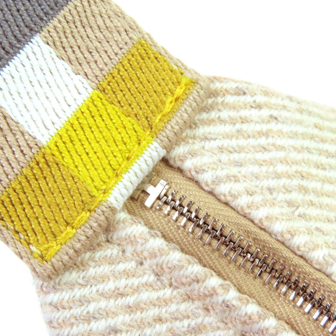 未使用品△HERMES エルメス ブリッド ア ブラック PM オ カレ ウール100% セーグル シルバー金具 セリエボタン ハンドバッグ ポーチ 仏製