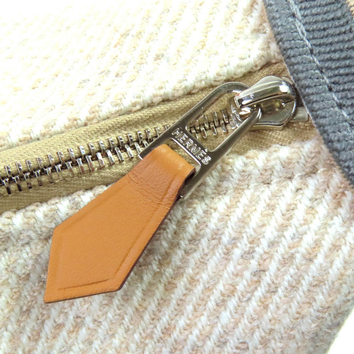 未使用品△HERMES エルメス ブリッド ア ブラック PM オ カレ ウール100% セーグル シルバー金具 セリエボタン ハンドバッグ ポーチ 仏製