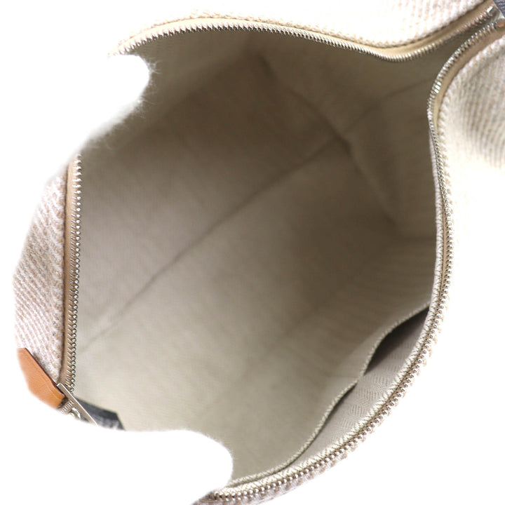 未使用品△HERMES エルメス ブリッド ア ブラック PM オ カレ ウール100% セーグル シルバー金具 セリエボタン ハンドバッグ ポーチ 仏製