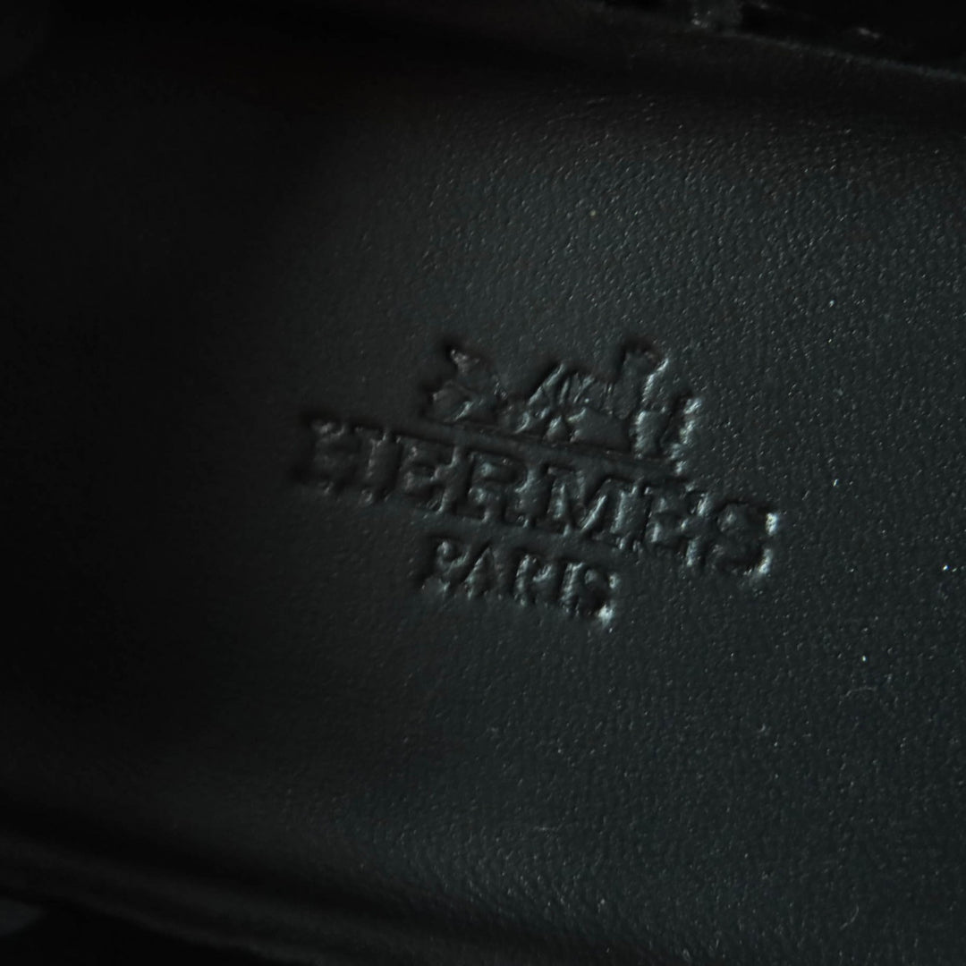 極美品★HERMES エルメス デイ シルバー金具 ケリーバックル レースアップ レザー スニーカー ブラック 35 箱・保存袋付き イタリア製