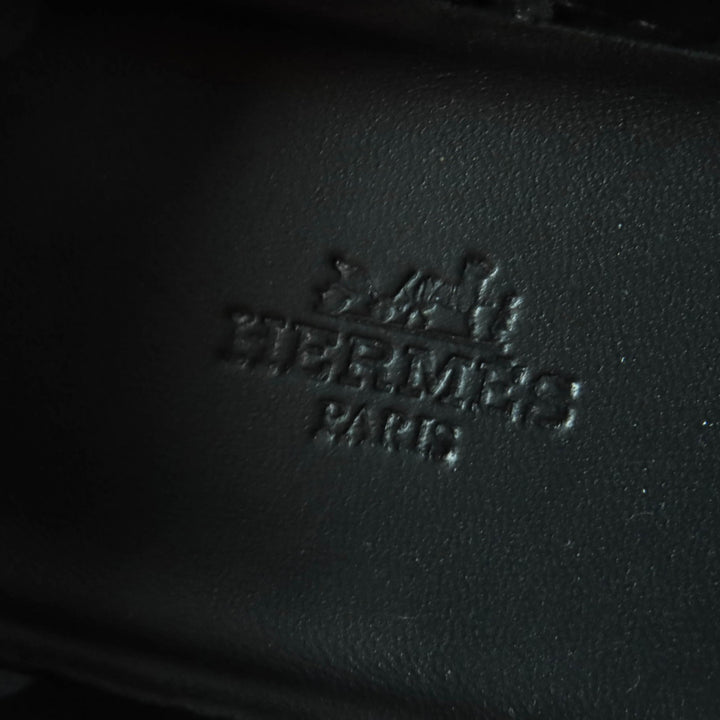 極美品★HERMES エルメス デイ シルバー金具 ケリーバックル レースアップ レザー スニーカー ブラック 35 箱・保存袋付き イタリア製