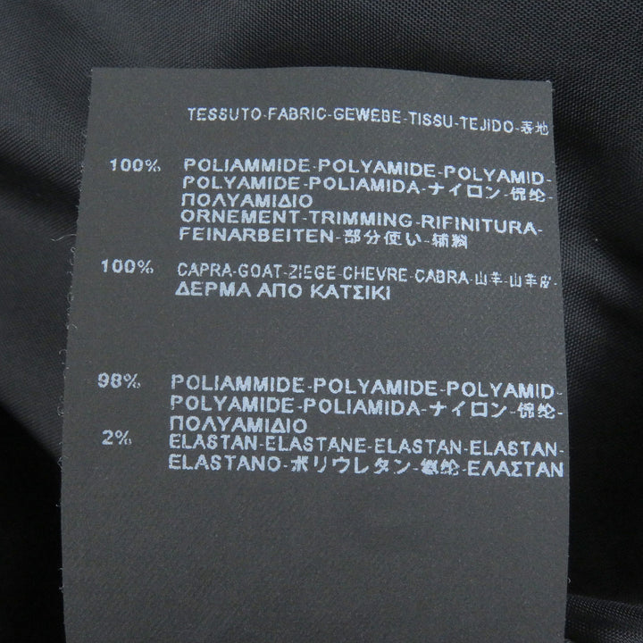 極美品□SAINT LAURENT PARIS サンローランパリ 2014年製 361791 エディ期 レザーヨーク スタッズ ダウンジャケット 黒 48 イタリア製