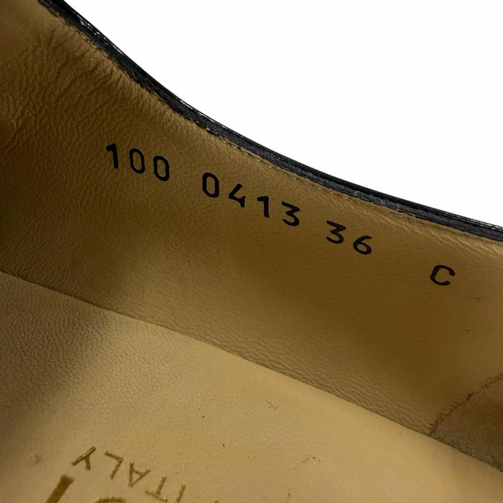 【ドンドン見直し】美品☆GUCCI グッチ 100 0413 ホースビット パンプス レザーシューズ ブラック シルバー金具 36 伊製 レディース