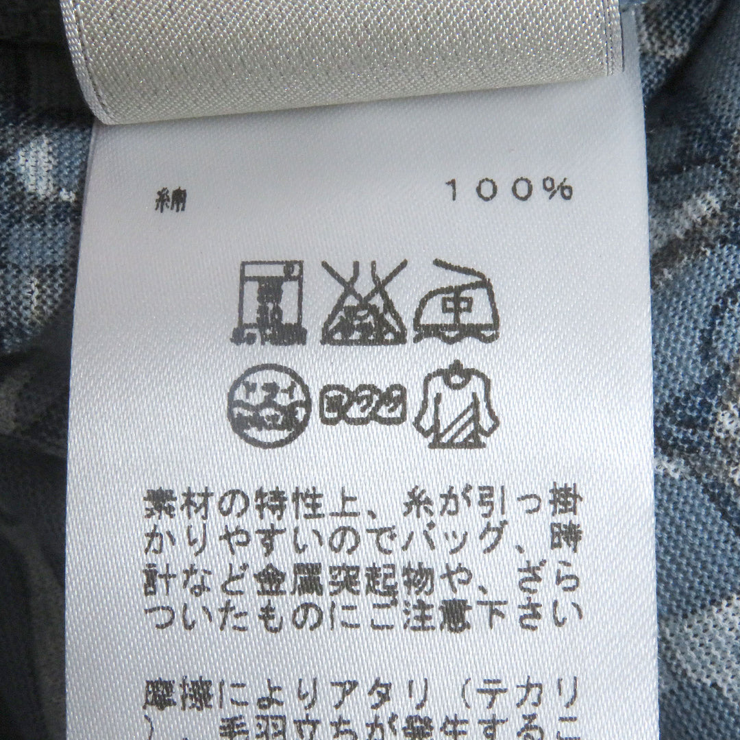 極美品□HERMES エルメス コットン100％ ラビリンス ホースビット 半袖Ｔシャツ カットソー ライトブルー M イタリア製 正規品 メンズ