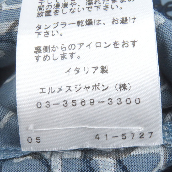 極美品□HERMES エルメス コットン100％ ラビリンス ホースビット 半袖Ｔシャツ カットソー ライトブルー M イタリア製 正規品 メンズ