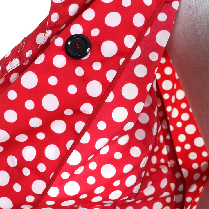 極美品★LOUIS VUITTON×Yayoi Kusama ルイヴィトン×草間彌生 裏地シルク100％ ベルト付 ドット柄 トレンチコート レッド ホワイト 34