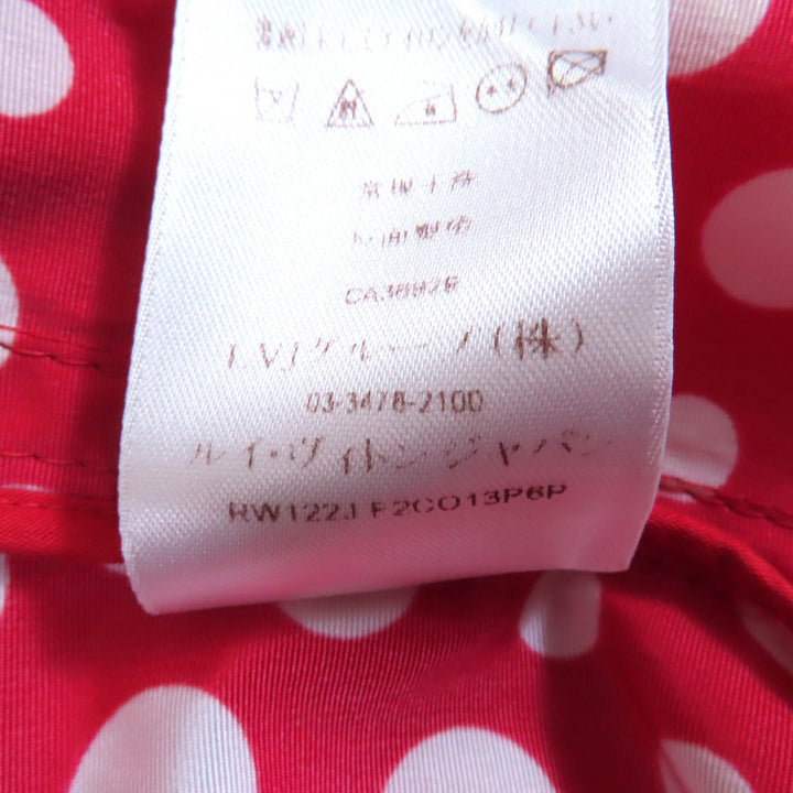 極美品★LOUIS VUITTON×Yayoi Kusama ルイヴィトン×草間彌生 裏地シルク100％ ベルト付 ドット柄 トレンチコート レッド ホワイト 34
