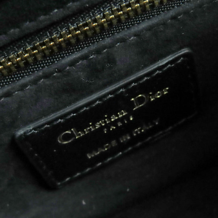 極美品☆Christian Dior クリスチャンディオール カナージュ レディ 95.22 ミニ ラムスキン 2WAYハンド ショルダーバッグ ブラック
