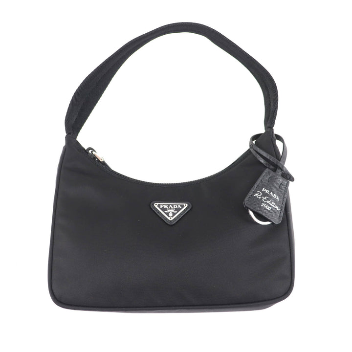 未使用品★PRADA プラダ 1NE515 Re-Edition 2000 Re-Nylon ミニバッグ 三角プレート チャーム付 ワンショルダーバッグ ブラック
