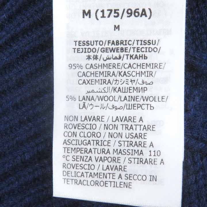 極美品□GUCCI グッチ 673489 カシミヤ ウール ウェブライン クルーネック ケーブルニット セーター ネイビー M イタリア製 正規品