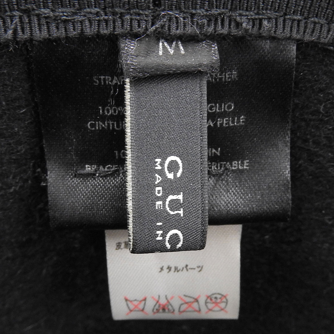 極美品▲GUCCI グッチ ラビット100％ レザー使い 中折れハット フェルトハット ブラック シルバー金具 M イタリア製 正規品 メンズ