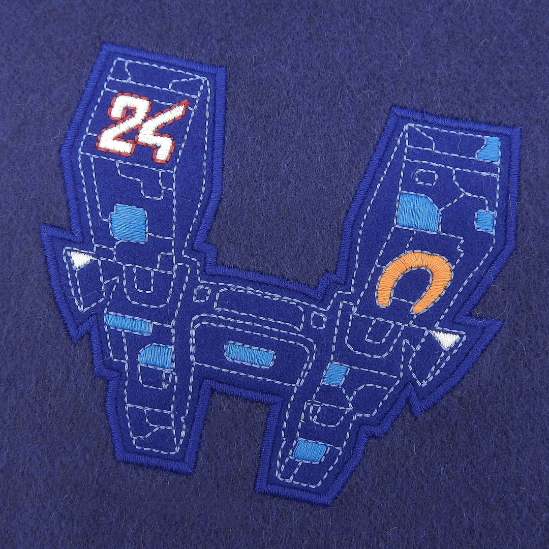 未使用品▲HERMES エルメス IMPRIME HERMES ODYSEE カシミヤ100％ Hロゴデザイン フリンジ付き マフラー ネイビー 箱付き 英国製 メンズ