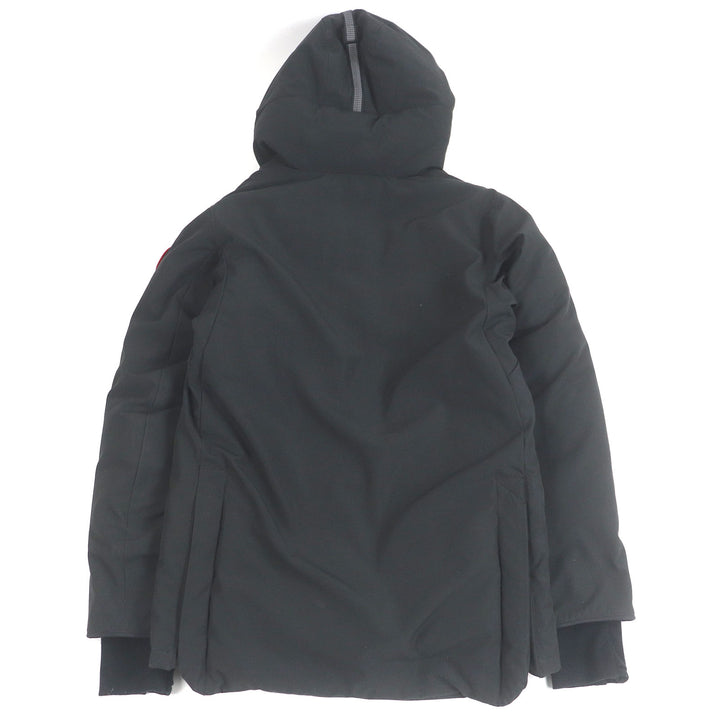 美品□CANADA GOOSE カナダグース 3400M SANFORD PARKA ロゴワッペン フーデッド ダウンコート ブラック XS カナダ製 正規品 メンズ