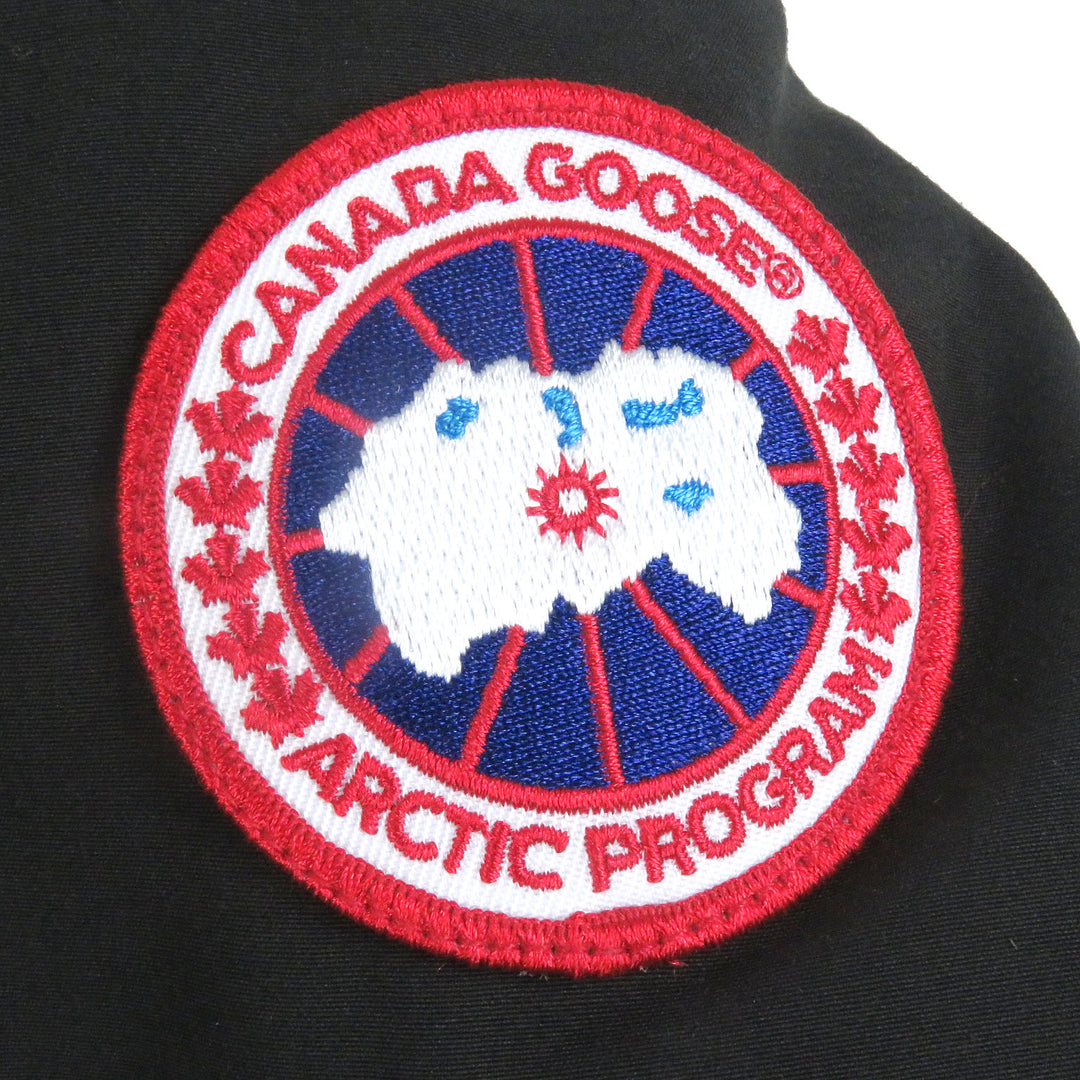美品□CANADA GOOSE カナダグース 3400M SANFORD PARKA ロゴワッペン フーデッド ダウンコート ブラック XS カナダ製 正規品 メンズ