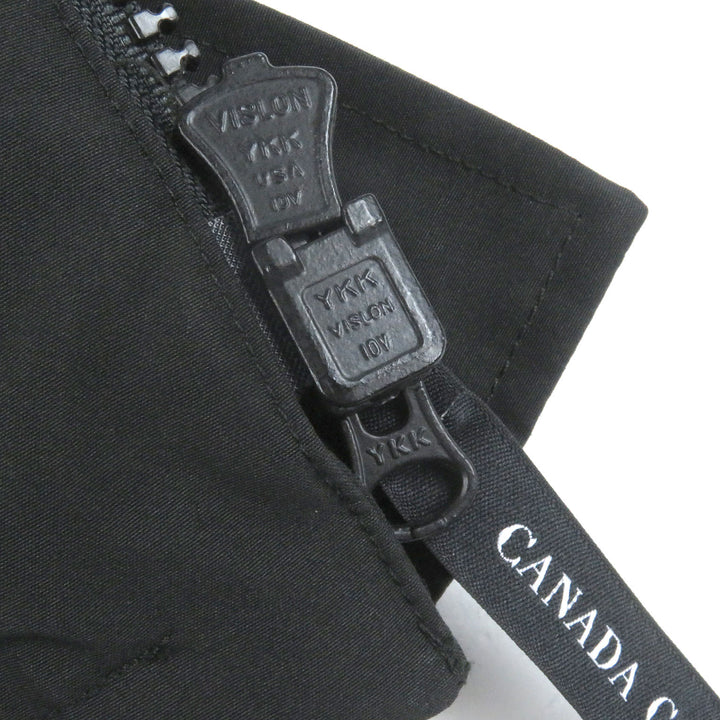 美品□CANADA GOOSE カナダグース 3400M SANFORD PARKA ロゴワッペン フーデッド ダウンコート ブラック XS カナダ製 正規品 メンズ